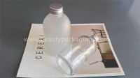 Boston Shape Transparent Beverage Glass Bottle With Aluminum Lid