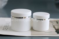 50g 100g Empty White Plastic Face Eye Cream Jar With Foil Strip Lid