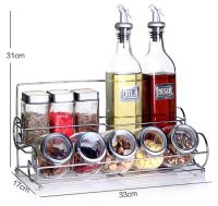 100ml, 300ml, 500ml, Convenient Kitchenware Sets of Shaker Bottle Jar with Metal Rack