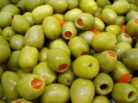 green olives, fresh, organic , canned olives