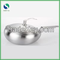 High-grade 304 Stainless Steel Cooking Wok With Cover Stainless Steel