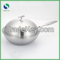 Stainless Steel Wok Pan Masterclass Premium Kitchenware Non Stick Cook