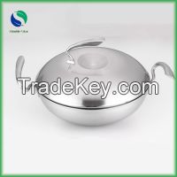 Stainless Steel Wok With Handle Technique Cookware Well Equipped