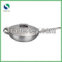 304 Stainless Steel Wok Pot Pan Palm Restaurant Cookware Kitchenware