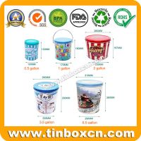 0.5/1/2/3.5/6.5 Gallon Can Metal Bucket Popcorn Tin with Lid Factory