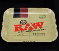 Manufacturer wholesale diameter 18cm RAW cigarette tray, tin receiving tray, mini cigarette tray