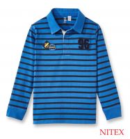 Boy's LOng Sleeve Stripe Stretch Polo