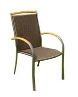 Sell outdoor furniture/alu. frame resin wicker stacking chair