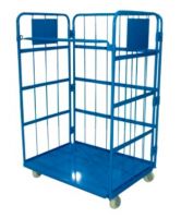 Powder plated folding transport wire roll container trolley