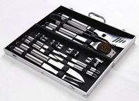 Wholesale 18 Pieces Stainless Steel BBQ Set with Aluminum Storage Case  Professional Outdoor Barbecue Grill Tool Accessories Kit