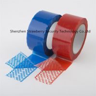 custom printed security tape with released text void open
