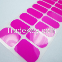 Custom neon pink nail polish sticker waterproof vinyl nail wrap supplier