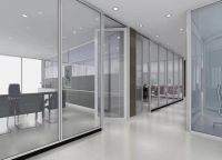 Popular interior aluminium frame office partiton with blind