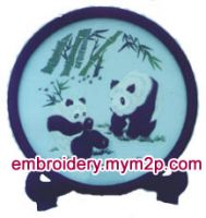 Sell handmade embroidery painting--panda