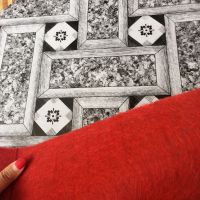 Best seller 70g red cotton back PVC floor rolls