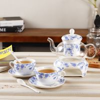 Creative European Style Ceramic Heated Tea Set