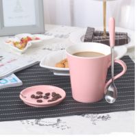 Simplicity Lover Office Ceramic Mug With The Cover And Spoon