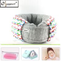 Qsupport Washable Natural Latex Sleeping Travel Rest Neck Support Pillow-Embedded with Negative ions & Far infrared