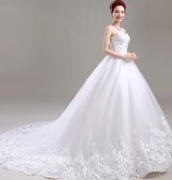 2017 Latest design gorgeous white bridal dress