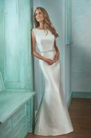 Ivory Mikado wedding dress train