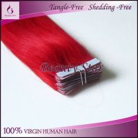 Sell Tape Hair Extension, Red#, 100% Natural Human Hair