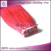 Sell Tape Hair Extension, Pink#, 100% Natural Human Hair