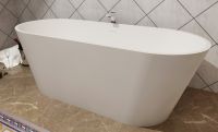 Oval Solid Surface Tub Resin Stone Bathtub With Overflow