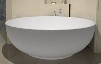 Round Solid surface Tub Resin stone Bathtub With Overflow