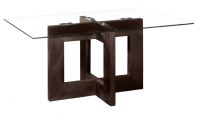 Sell 8816 Chocolate Finish Dining Table w Glass Top
