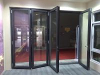 Glass folding doors for building