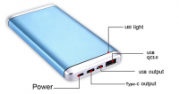 V-HT TYPE C-001 products for reseller type-c QC3.0 Power Bank cross 10000mah
