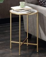 Gold Coast Faux Marble Round End Table