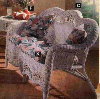 249 pieces Assorted Wicker Settees -