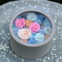 Wholesalespreserved Rose Round Box - Love in The Fallen City Beautiful Decoration Flower