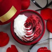 Wholesale A Grade Mixed Color Red and White Preserved Eternal Roses Gift Box for Beautiful Decoration