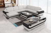 Living Room Furniture Corner Leather Modern Sofa