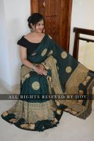 Beautiful Handloom Linen Chanderi Saree