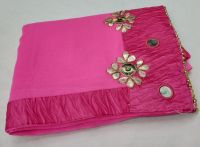 Indian Ethnic Designer Georgette Pink Mirror Work Saree