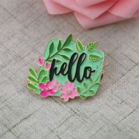 Flower Pin With Hello