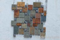 Sell glass mosaic + slate blended glass mosaic.