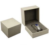 Elegant Gray Flip Top Watch Box