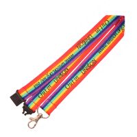 Polyester Rainbow Lanyard with Silk Screen Printing