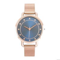 2018 Factory Price IP Rose Gold IP  3 atm Water Resistant Mesh Band After Rhinestone Watch for Women.