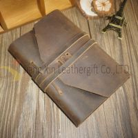 Engraved Leather Notebook with Tie Leather Notebook no Lines