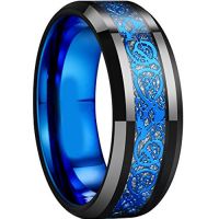 Tungsten Carbide Two Tone Dragon Wedding Band Ring