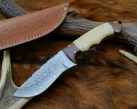 One-of-Kind Custom Made Full Tang Fix Damascus  Steel Raindrop Blade Skinner Hunting Knife (AG-SK2013)