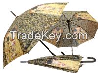 Umbrella- G. Klimt- The Kiss, Black Background