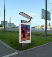 Energ saving solar standing metal scrolling display billboard light box