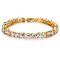 Gold Plated Cubic Zironia Tennis Bracelet Charm Women Wedding Jewelry(JKS408-Y)