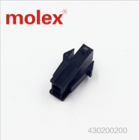 MOLEX 43020-0200/430200200/43020 Micro-Fit 3.0 Plug Housing, Dual Row, 2 Circuits, UL 94V-0, Panel Mount Ears, Low-Halogen, Black